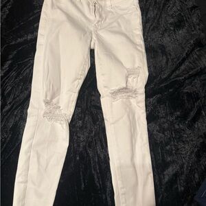 White Distressed Skinny Jeans
